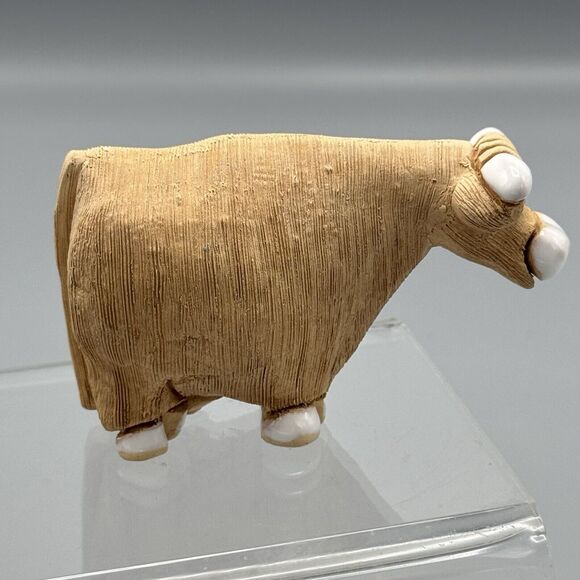 Vintage Artesania Rinconada Highland Horned Cow Glazed Accents READ 4" Farmcore - Picture 6 of 11